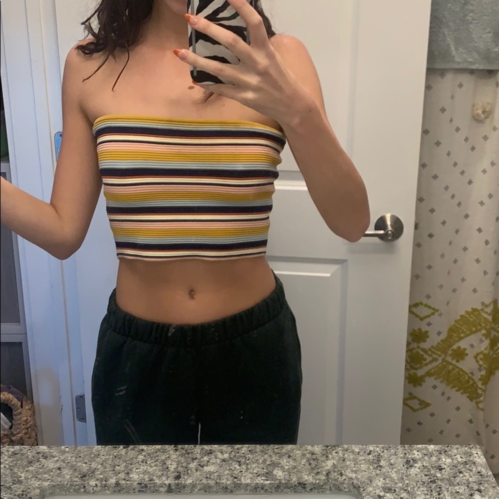 Urban Outfitters striped Tube top Crop top